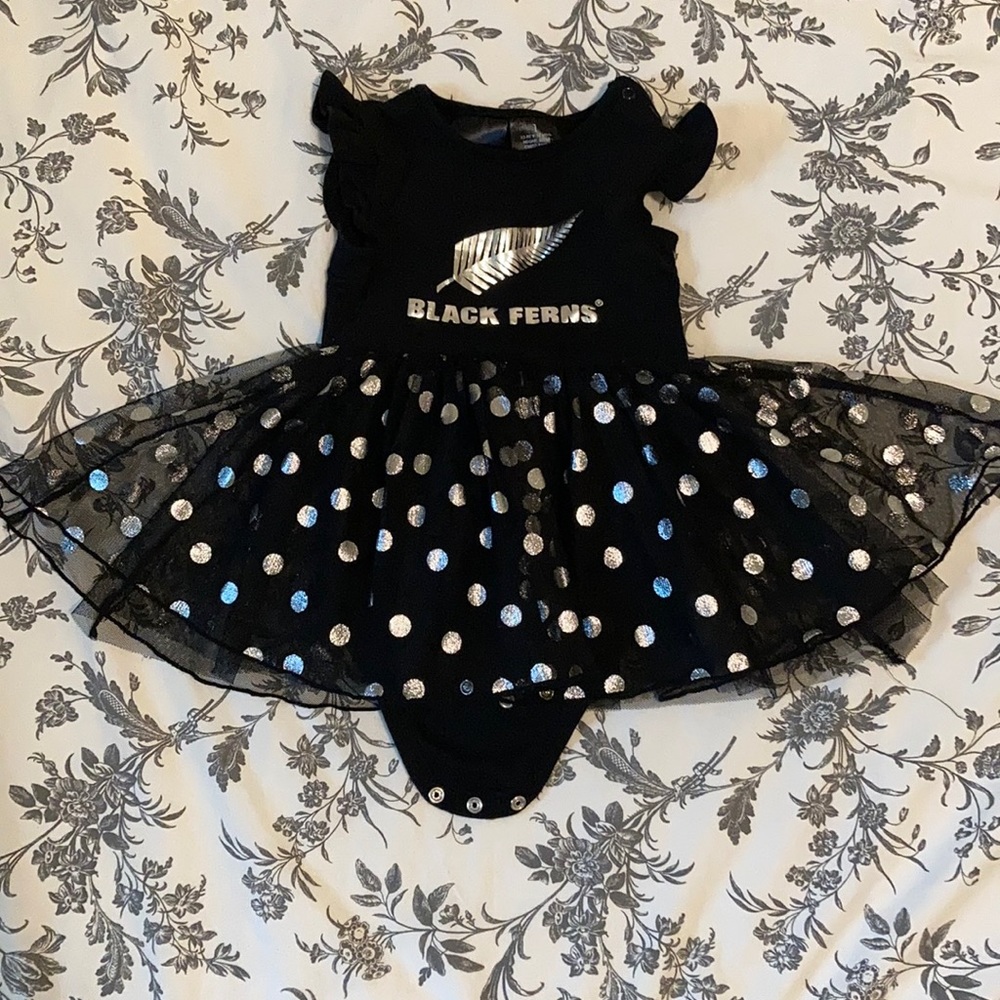 New Zealand Black Ferns Baby Tutu Onesie